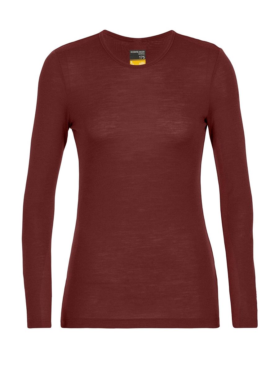 Espresso Icebreaker Merino 175 Everyday Long Sleeve Crewe Thermal Top Women's Base Layers | AU 1910OKIR